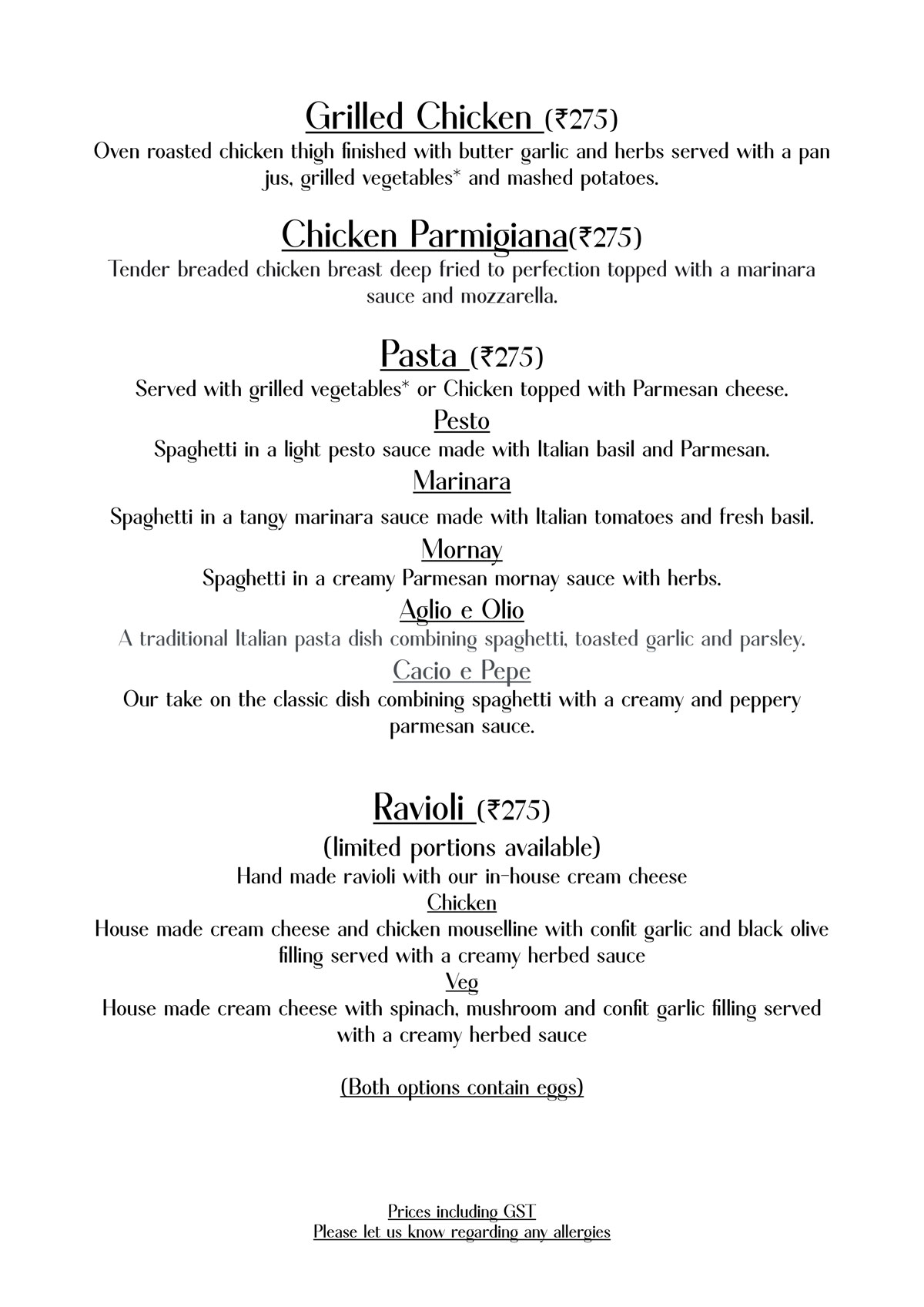 menu